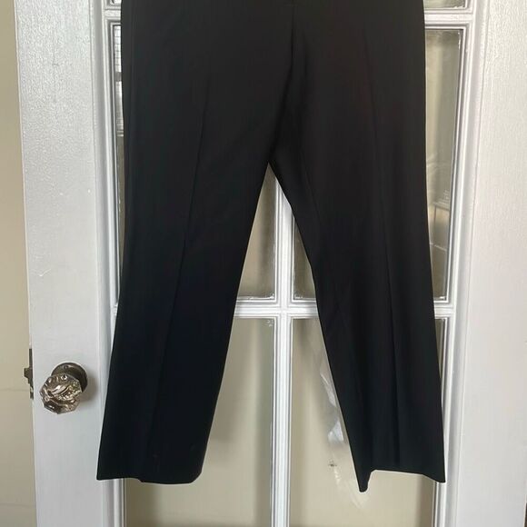 Talbots petites black pleated dress pants straight wool blend pants size 4P - Picture 9 of 14